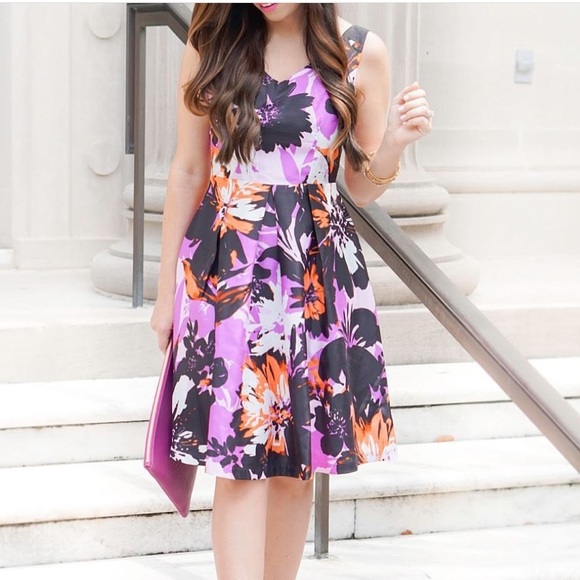 London Times Floral A Line Dress - Picture 1 of 5